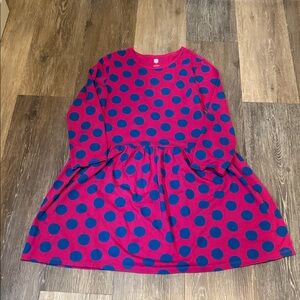Magenta and Blue Polka Dot Dress